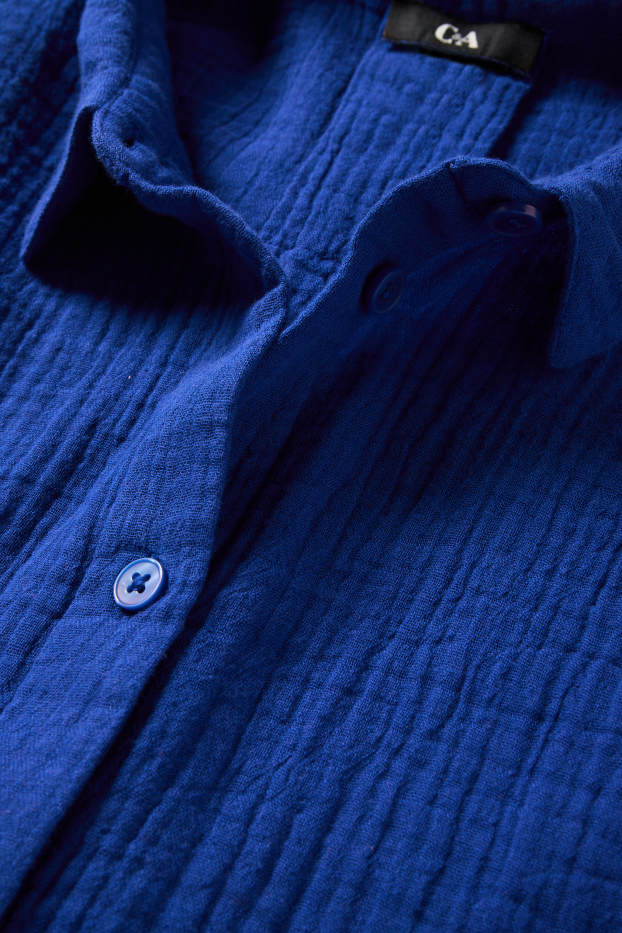 Dona - Brusa de mussolina - blau fosc