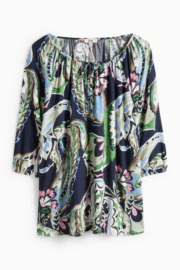 Dona - Brusa - amb motiu - blau fosc