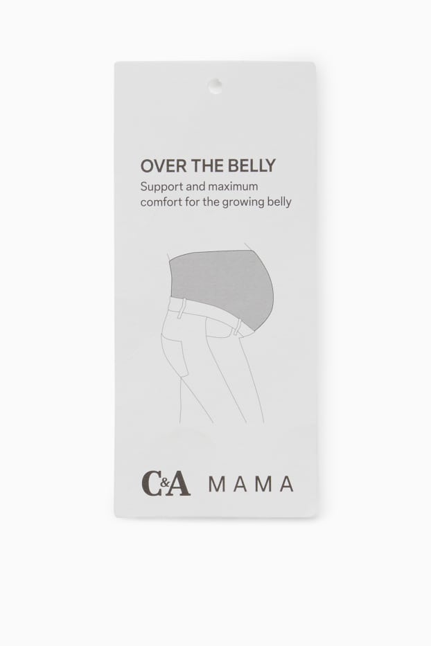 Damen - Jersey-Umstandshose - gerippt - schwarz