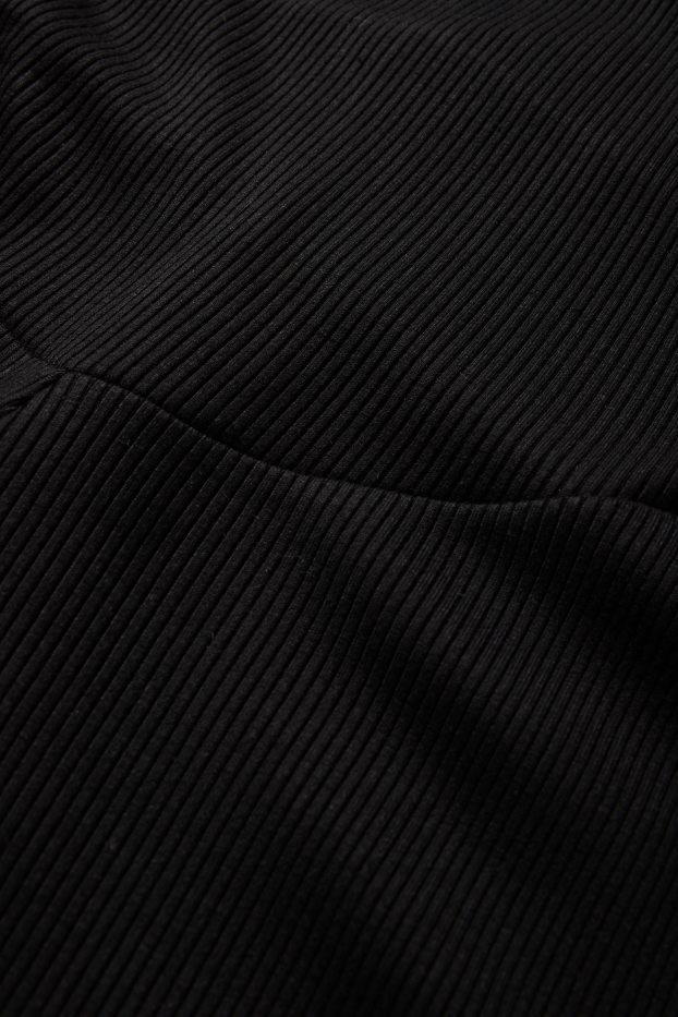 Damen - Jersey-Umstandshose - gerippt - schwarz