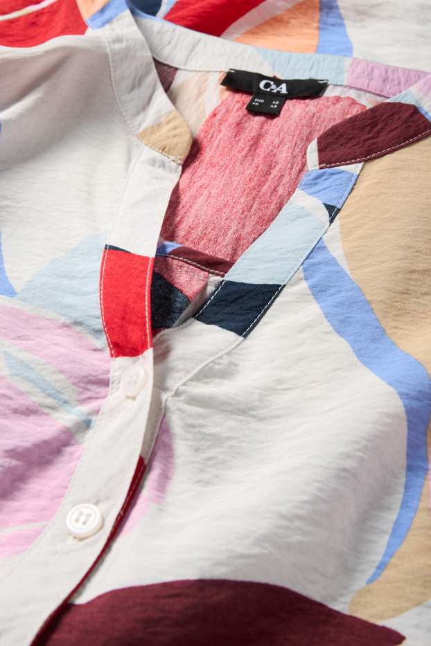 Donna - Blusa con scollo a V - a fiori - colorato