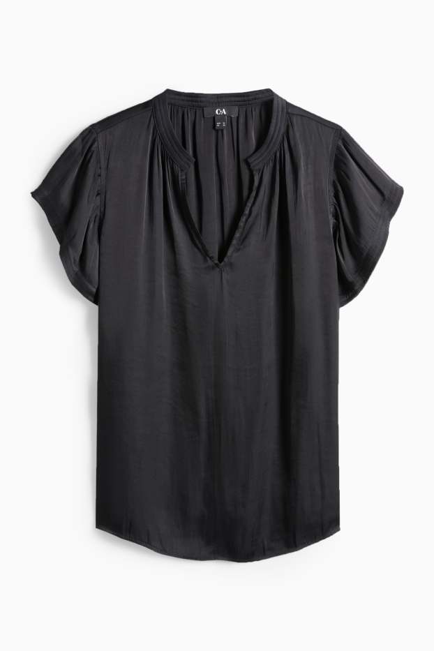 Dona - Brusa amb el coll en punta - negre