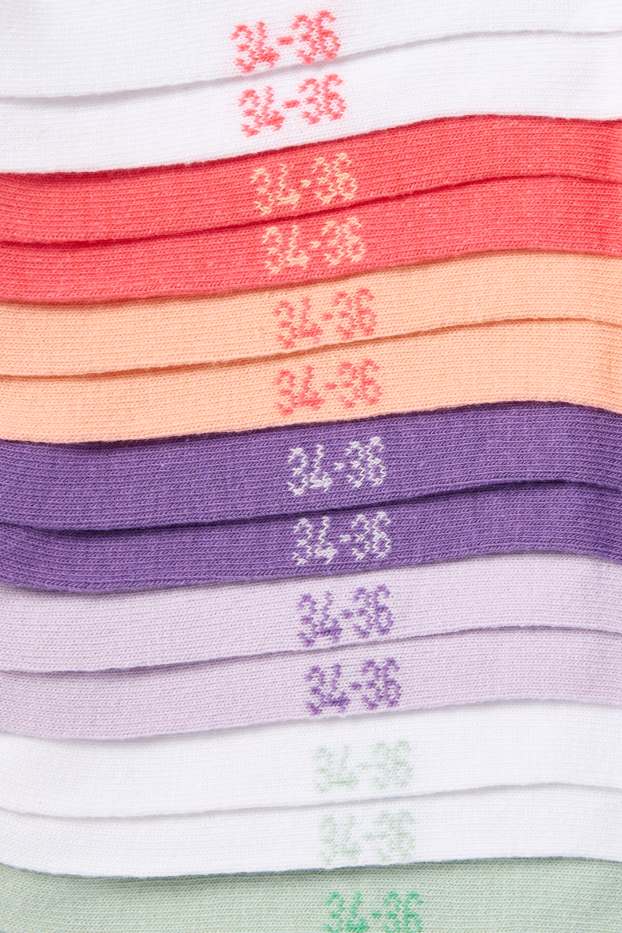 Enfants filles - Lot de 7 paires - socquettes de sport - coloré