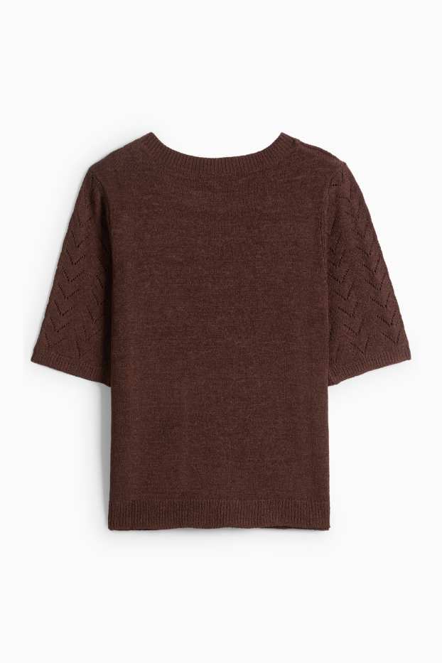 Dámské - Svetr - tmavohnědá