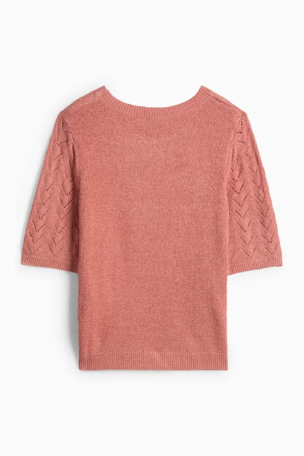 Dámské - Svetr - tmavě růžová