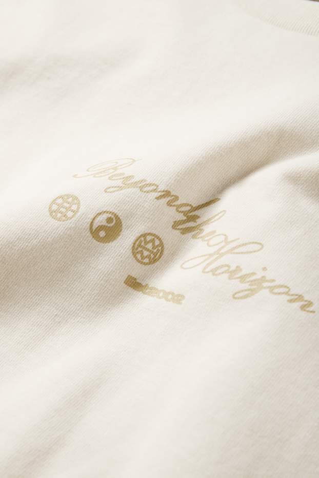 Herren - T-Shirt - Oversized - cremeweiß