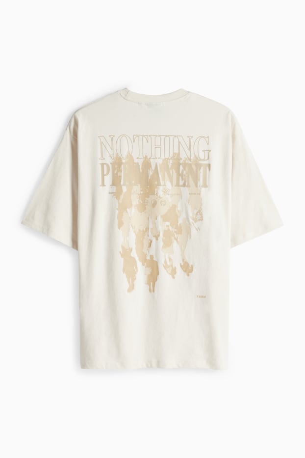 Herren - T-Shirt - Oversized - cremeweiß