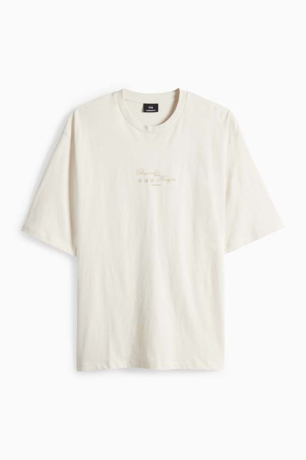 Herren - T-Shirt - Oversized - cremeweiß