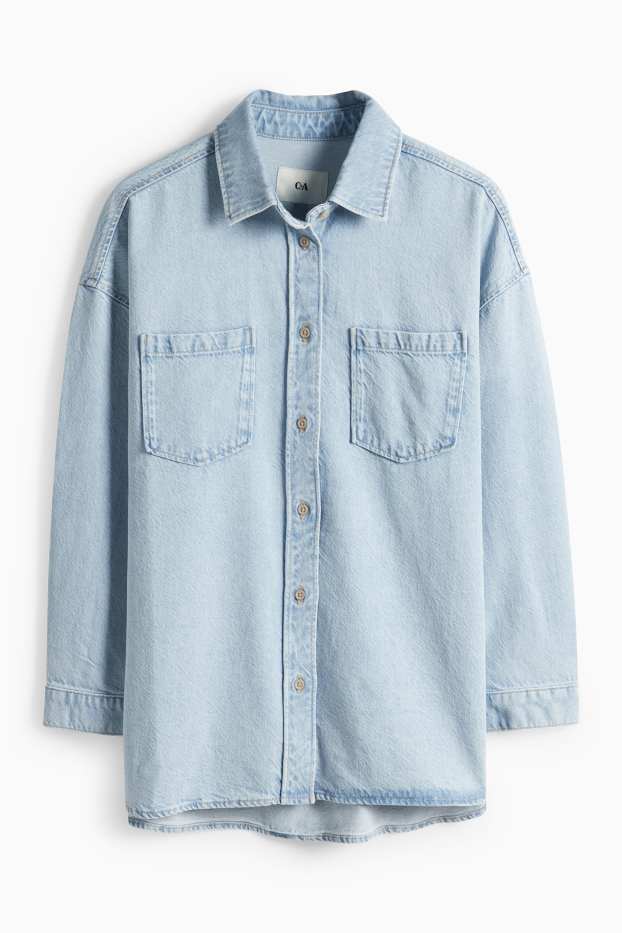 Women - Blouse - denim-light blue