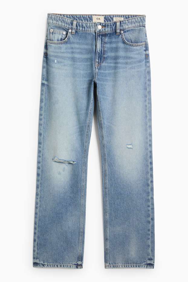 Women - Straight jeans - low-rise waist - denim-light blue