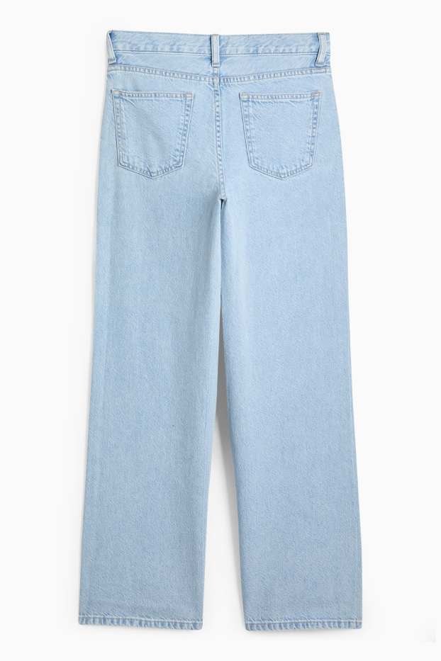 Women - Wide leg jeans - low-rise waist - denim-light blue