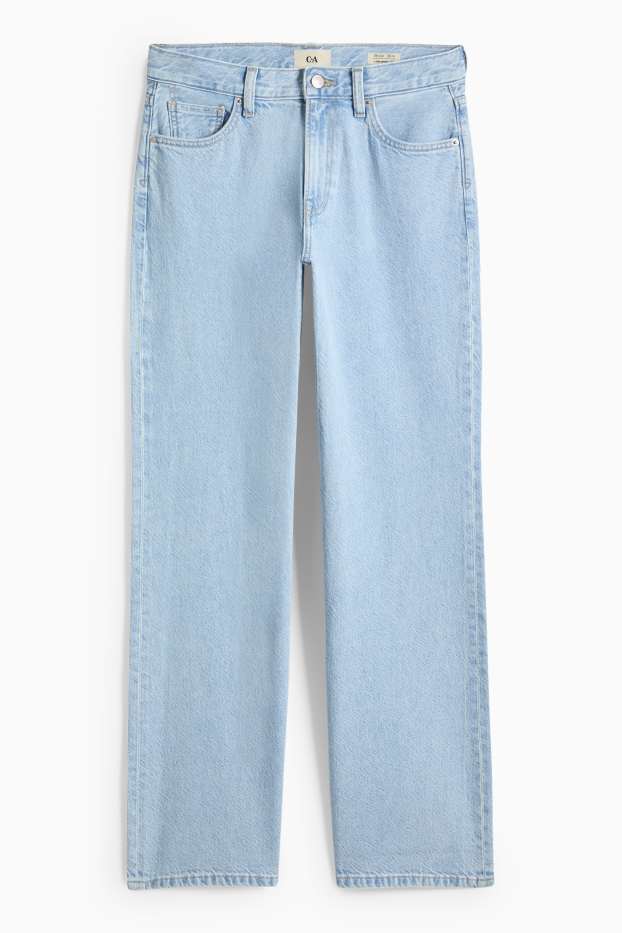 Women - Wide leg jeans - low-rise waist - denim-light blue