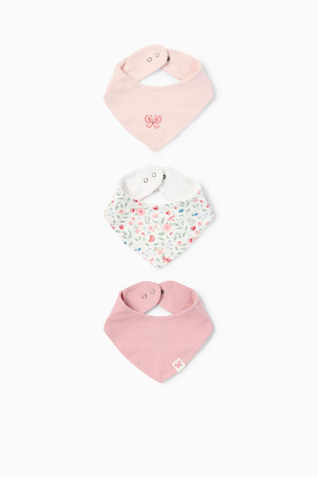 Baby: meisjes - Baby slabbetje - wit / roze