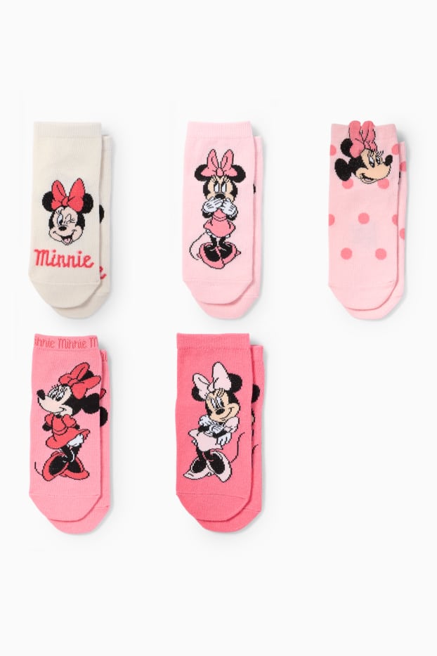 Nena - Paquet de 5 - Minnie Mouse - mitjons amb dibuix - rosa