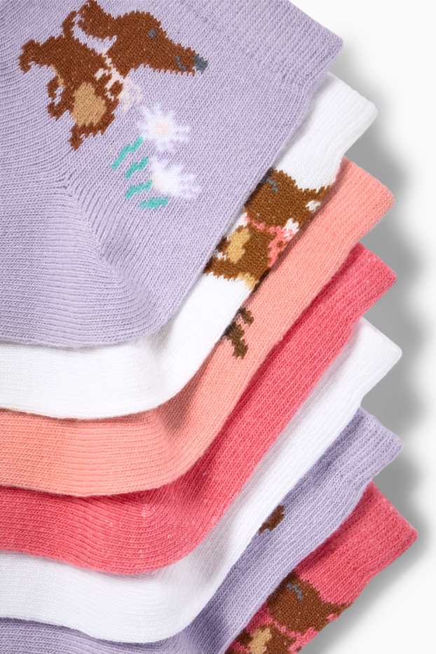Děti - dívky - Multipack 7 ks - jezevčíci - ponožky s motivem - barevná
