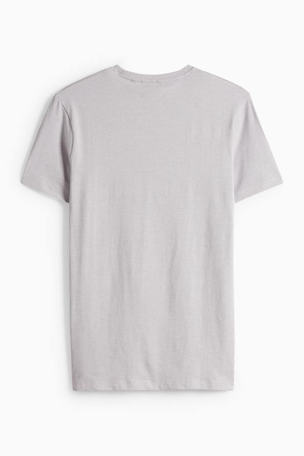 Pánské - Tričko - světle šedá
