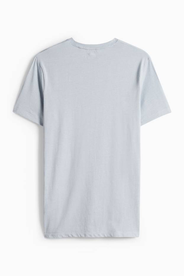 Pánské - Tričko - světle modrá