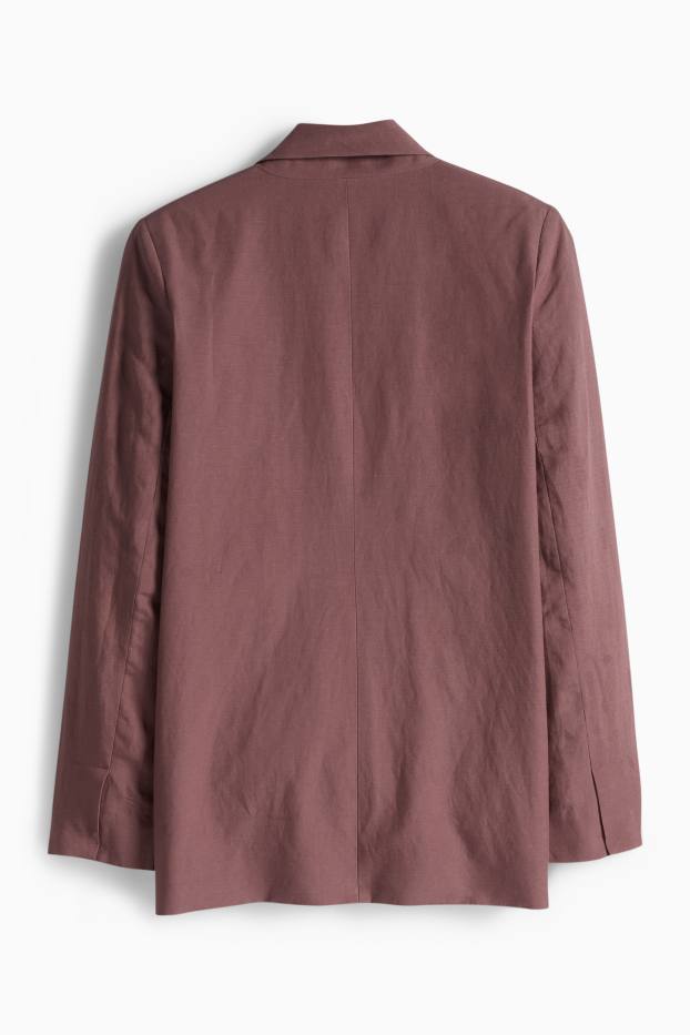 Damen - Business-Blazer mit Leinen-Anteil - Regular Fit - braun