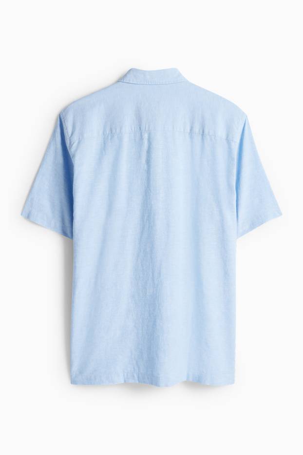 Unisex - Camisa - regular fit - Kent - mescla de lli - blau clar