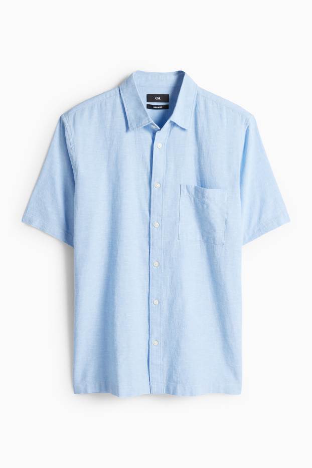 Unisex - Camisa - regular fit - Kent - mescla de lli - blau clar