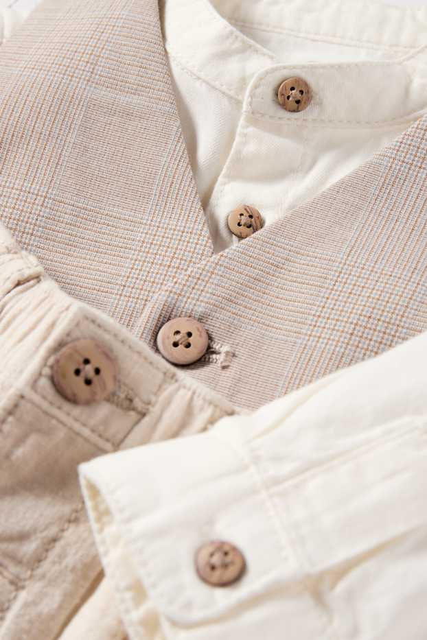 Bébés garçons - Tenue bébé - 3 pièces - blanc crème