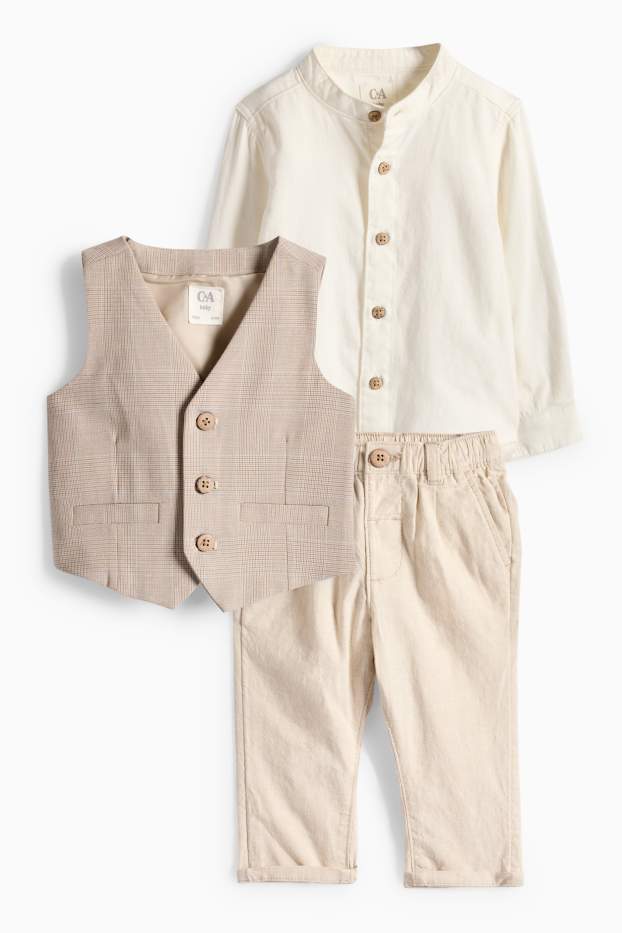 Bébés garçons - Tenue bébé - 3 pièces - blanc crème