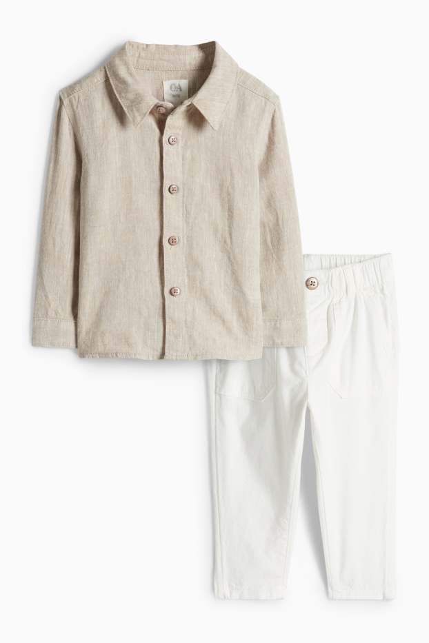 Bébés garçons - Tenue bébé - 2 pièces - blanc / beige