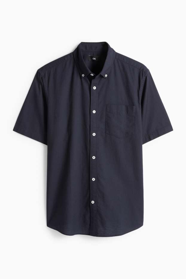 Home - Camisa - regular fit - button-down - blau fosc