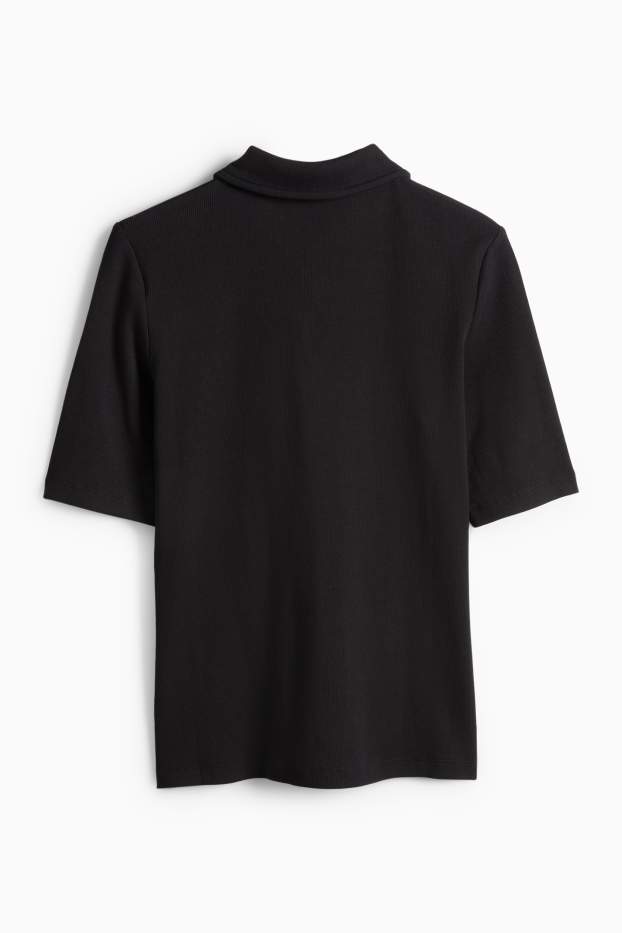 Dona - Polo - regular fit - de ratlles - negre