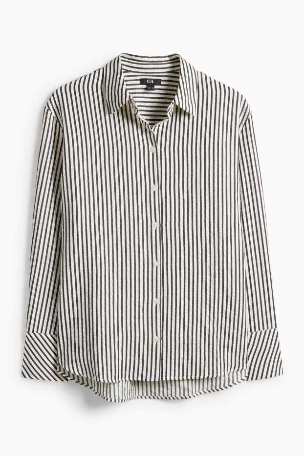 Dona - Brusa - de ratlles - negre/beix