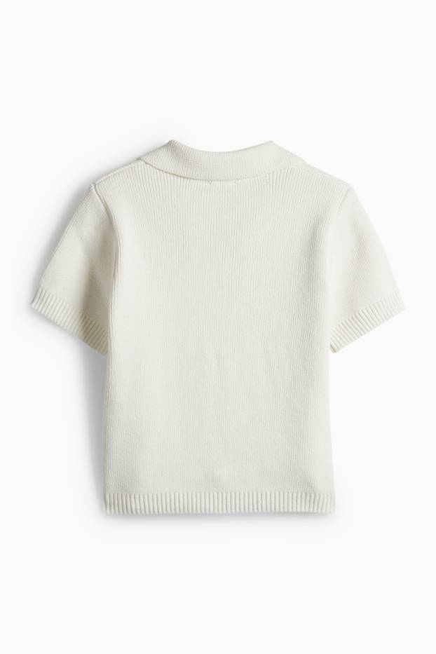 Damen - Strickjacke - cremeweiss