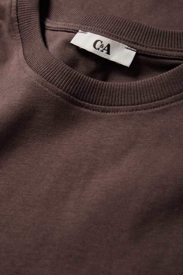 Dona - Samarreta de mànigues curtes - oversized - marró fosc