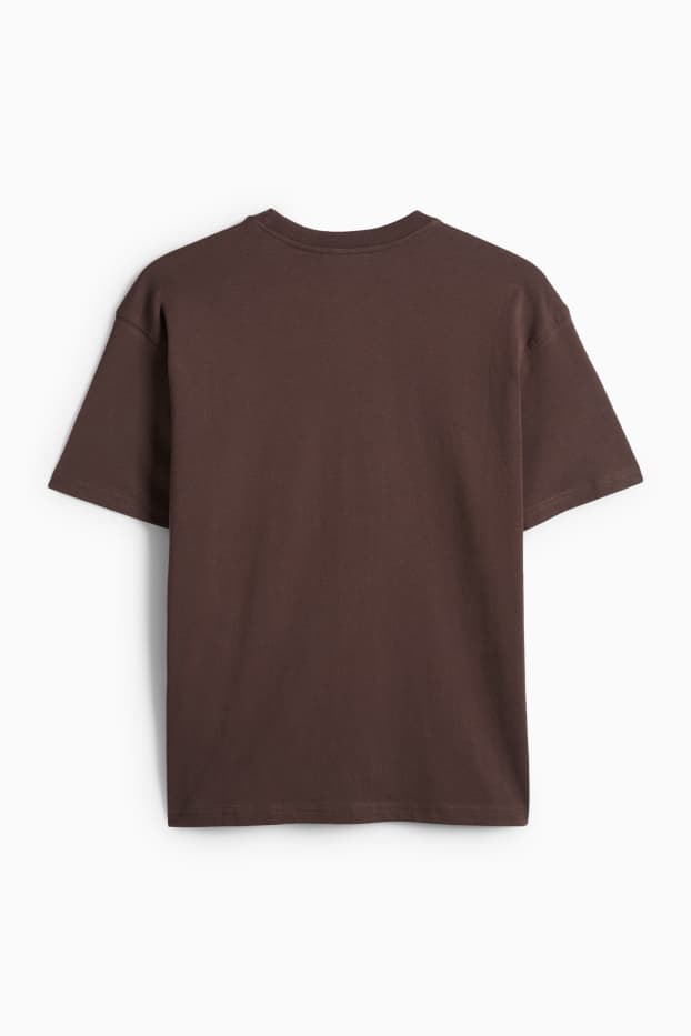 Dona - Samarreta de mànigues curtes - oversized - marró fosc