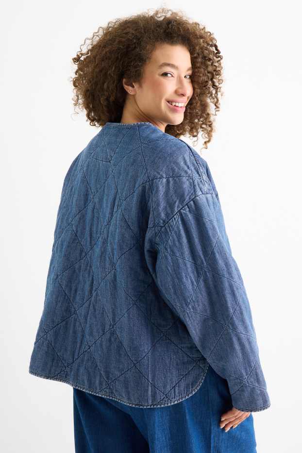 Women - Quilted denim jacket - denim-dark blue