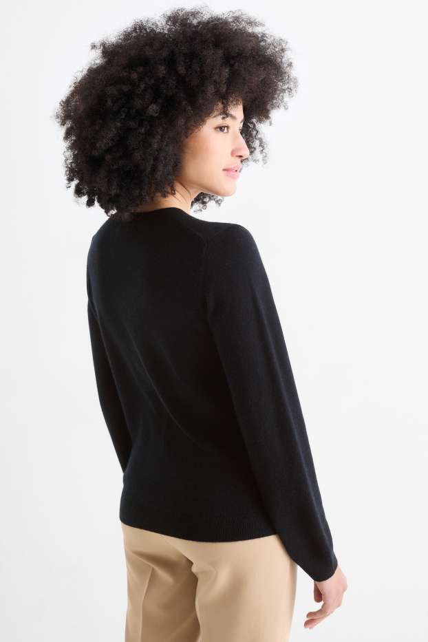 Damen - Kaschmir-Pullover - schwarz
