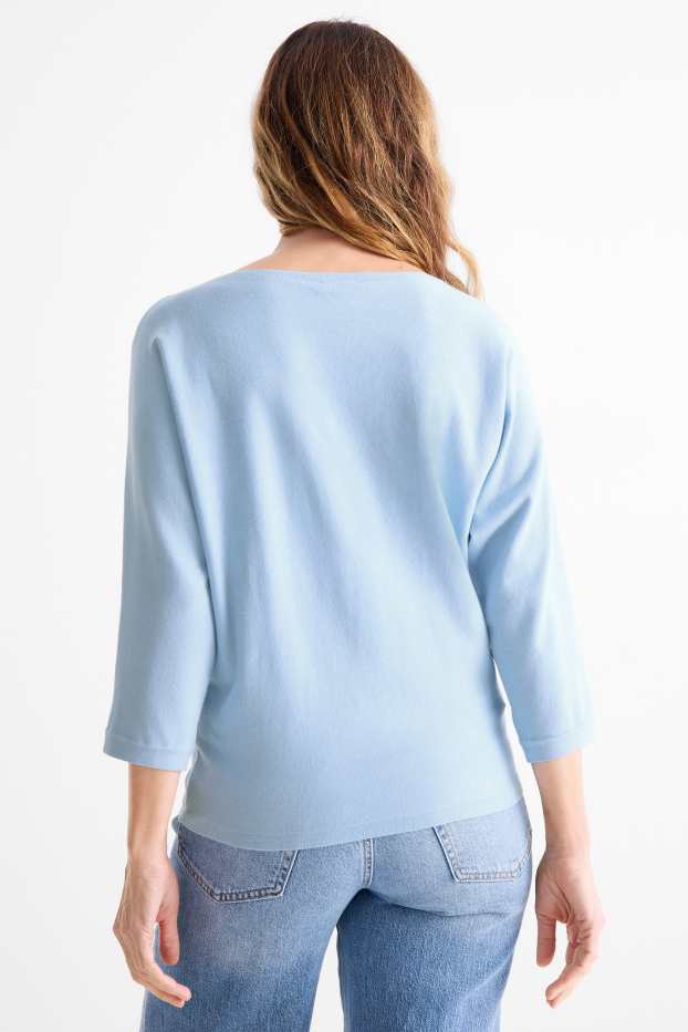Femmes - Pull en maille fine - bleu clair