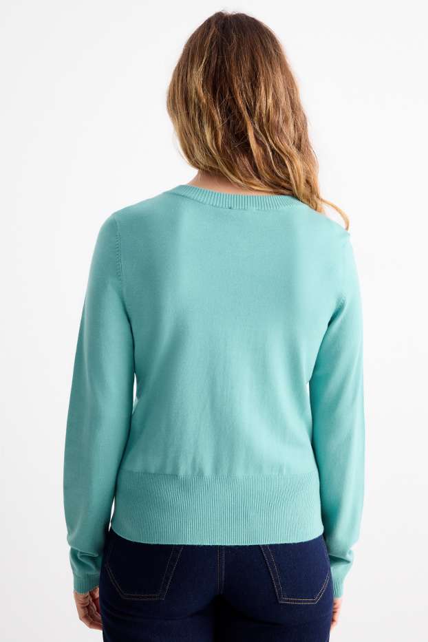 Femmes - Gilet de maille - turquoise