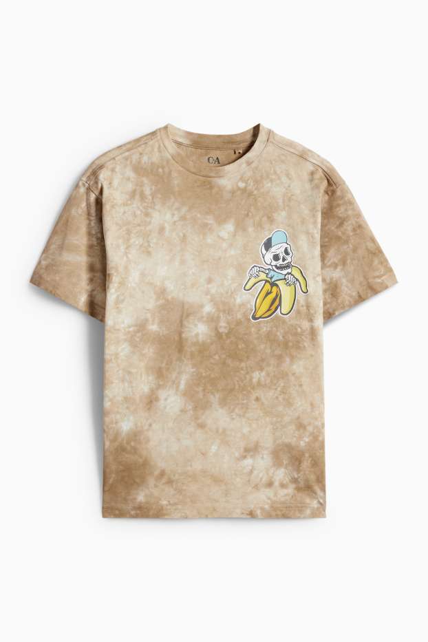 Bambini - Motivo teschio - t-shirt - fantasia - beige