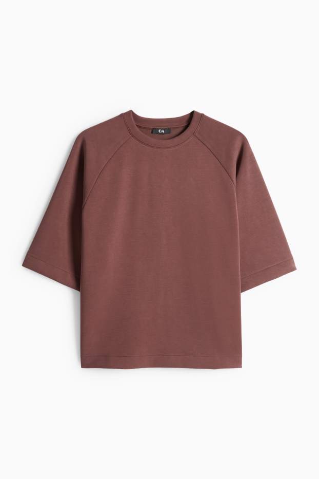 Donna - Felpa oversize - marrone scuro