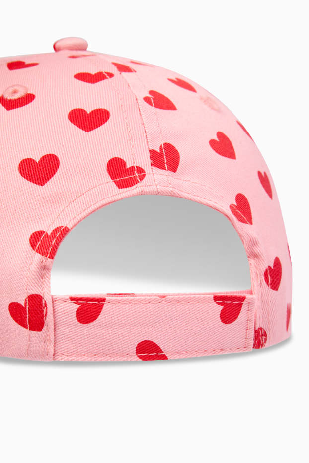 Enfants filles - Minnie Mouse - casquette de baseball - à motifs - rose / rouge