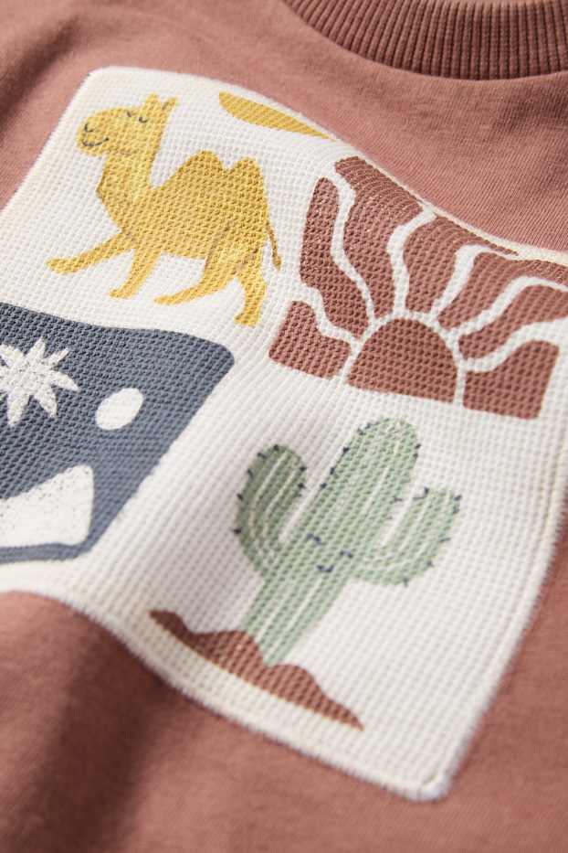 Miminka - chlapci - Velbloud - tričko s krátkým rukávem pro miminka - světle hnědá