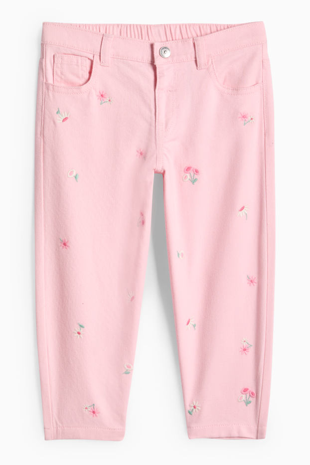 Kinder Mädchen - Blume - Stoffhose - rosa