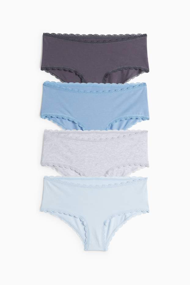 Dámské - Multipack 4 ks - kalhotky hipster - modrá/šedá