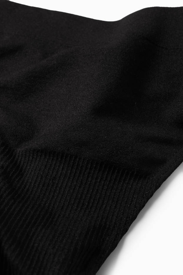 Femmes - Lot de 3 - strings - sans coutures - noir