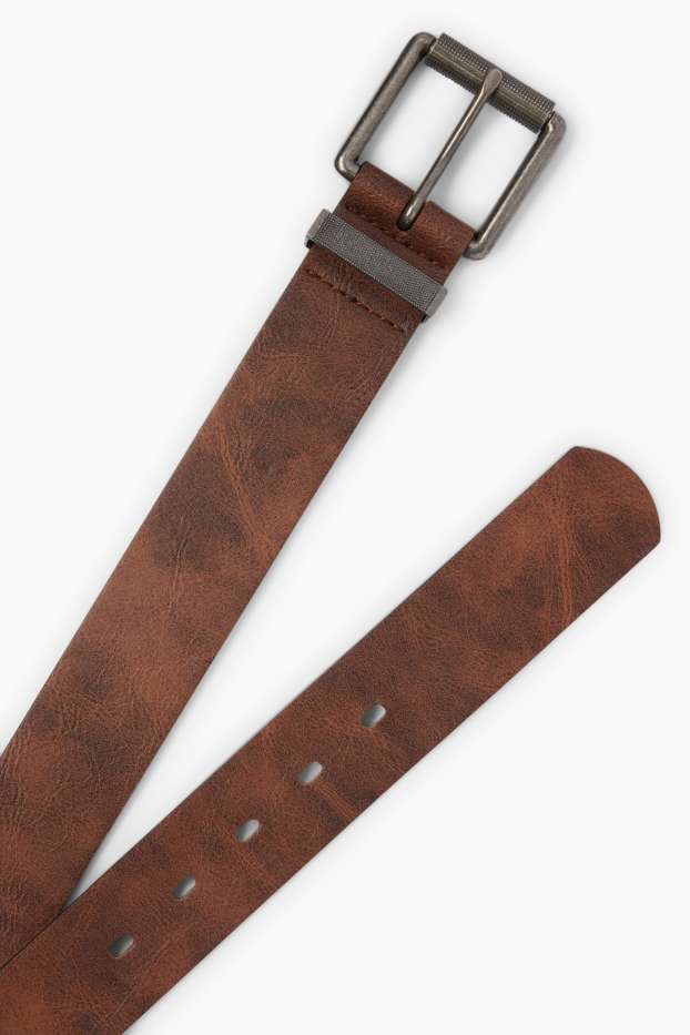 Herren - Gürtel - Lederimitat - braun