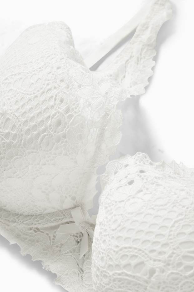 Women - Underwire bra - PLUNGE - padded - white