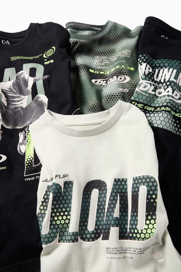 Kinderen: jongens - Set van 4 - T-shirt - zwart / wit