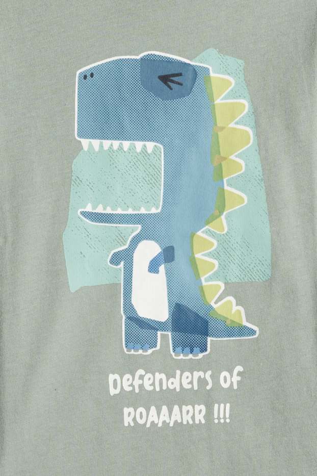 Nen - Paquet de 3 - dinosaures - samarreta de mànigues curtes - blanc/verd