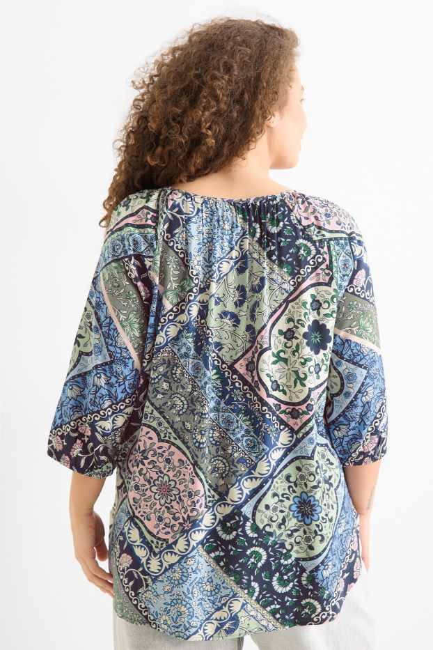 Dona - Brusa - amb motiu - blau fosc