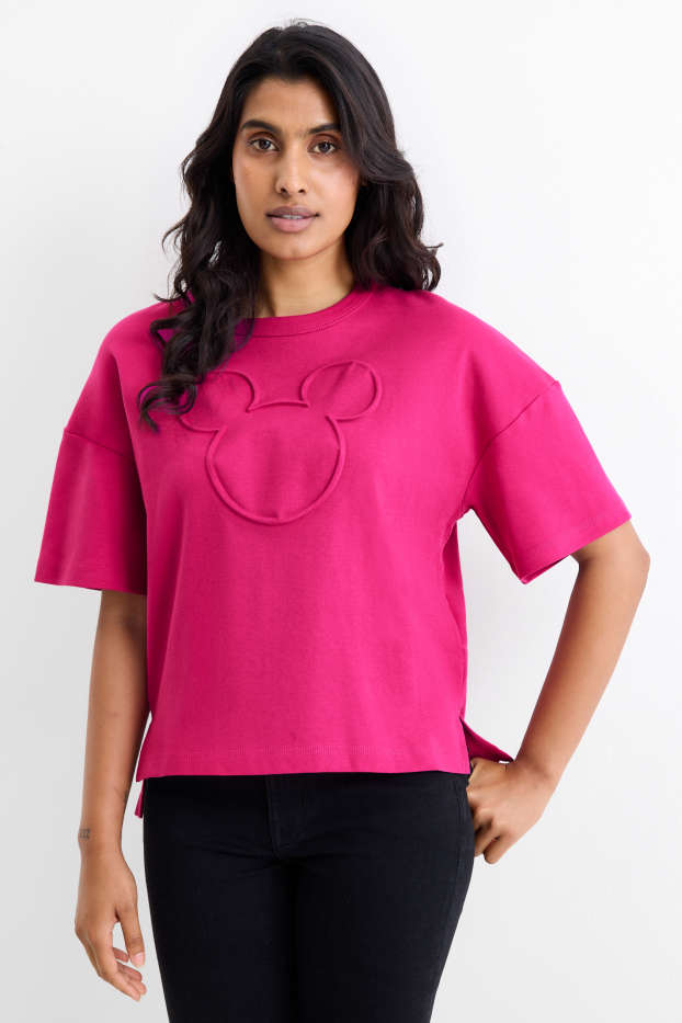 Women - T-shirt - oversized - Mickey Mouse - pink